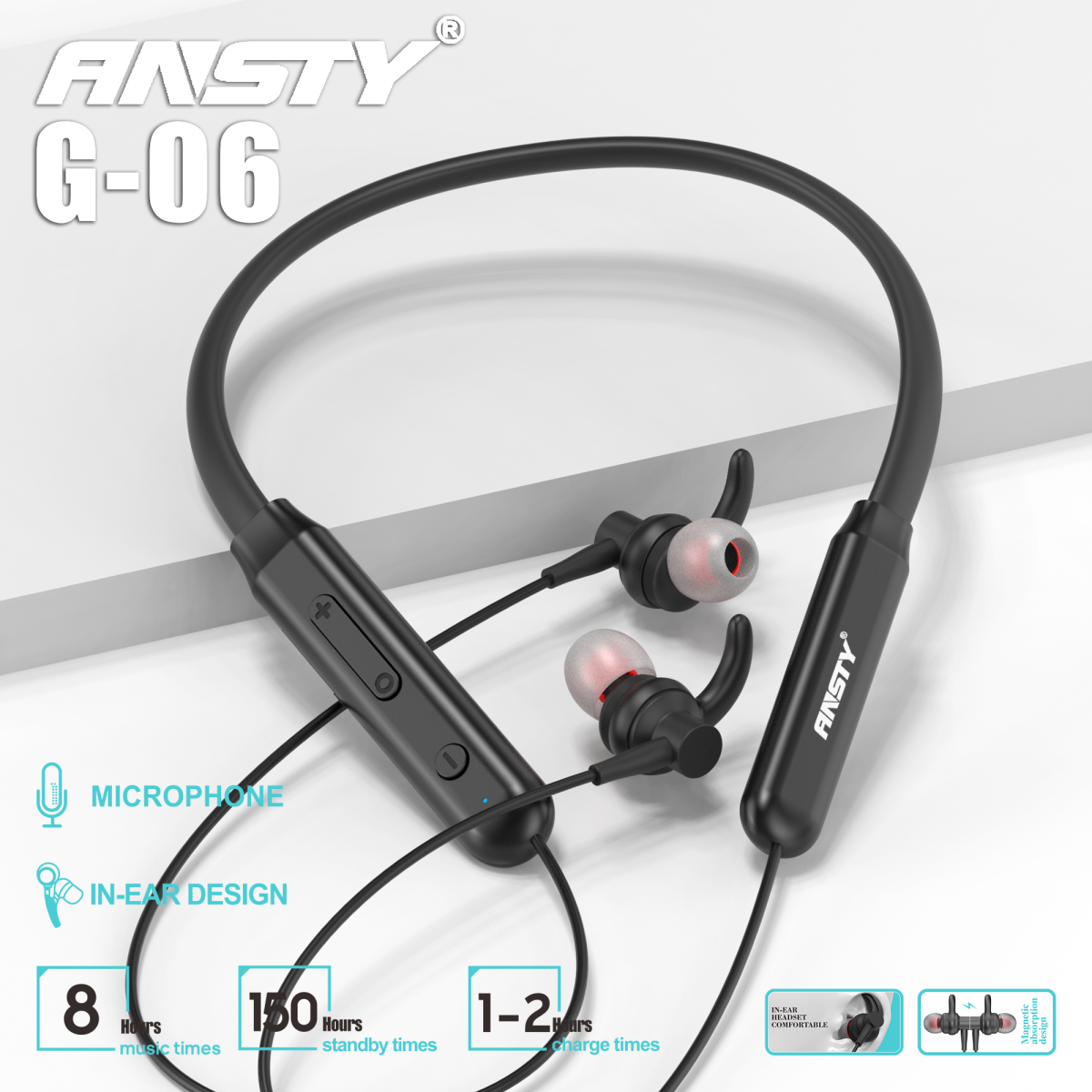 Buy Magnet Wireless Neckband Blutooth Handfree ANSTY online in Sri Lanka